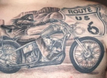 tatouage motard route 66