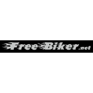 Autocollant FreeBiker.net flamming gris argent 30cm