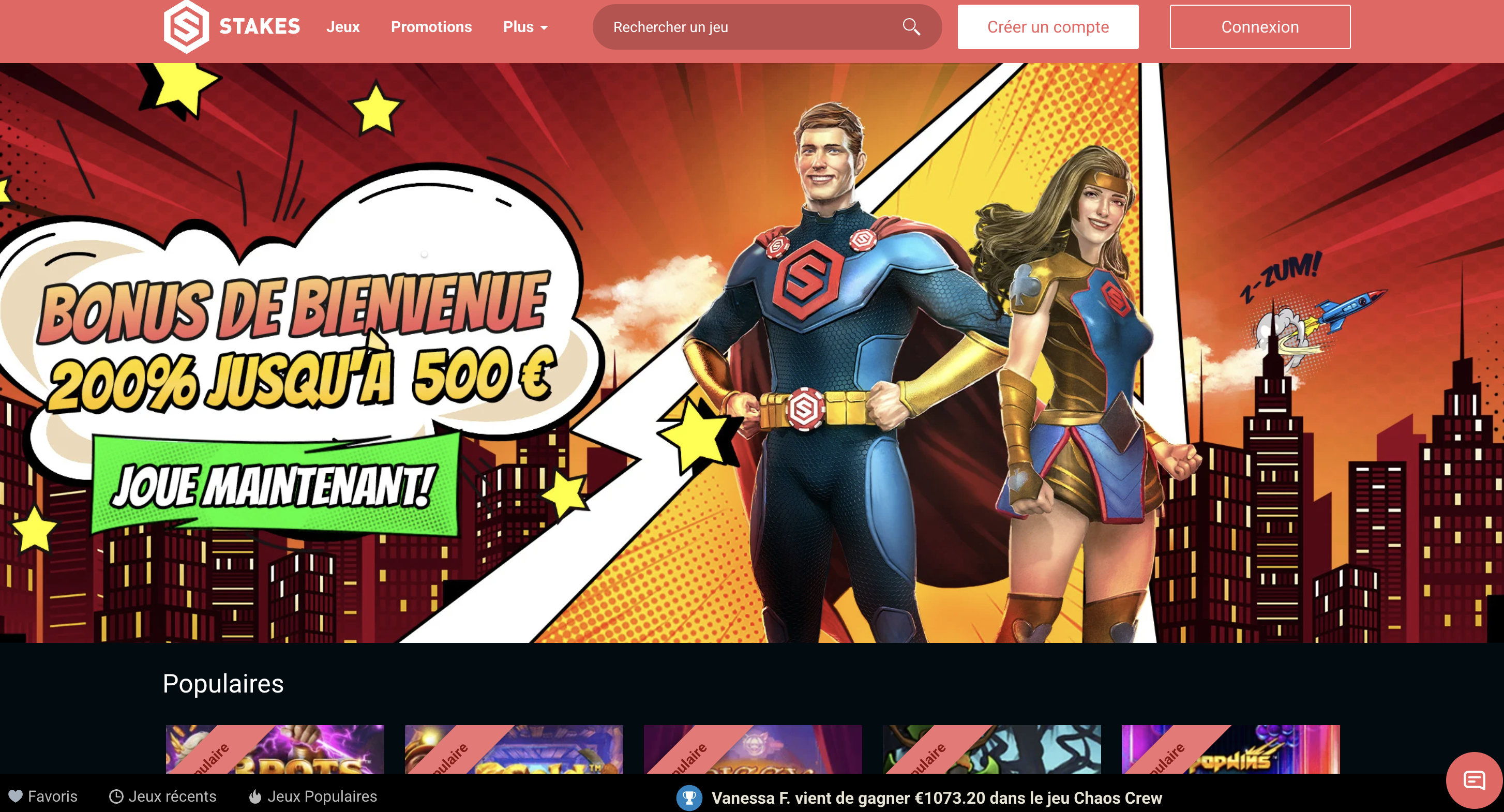 Stakes casino bonus sans depot